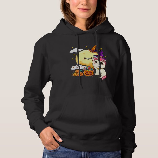 Sudadera Cute Kids Witch Unicorn Girls Halloween (Anverso)