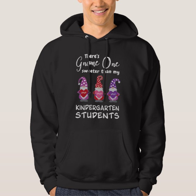 Sudadera Cute Kindergarten Teacher Valentine's Day Gnomes (Anverso)