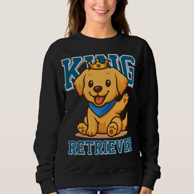 Sudadera Cute King Golden Retriever Unisex Hombre Vestido (Anverso)