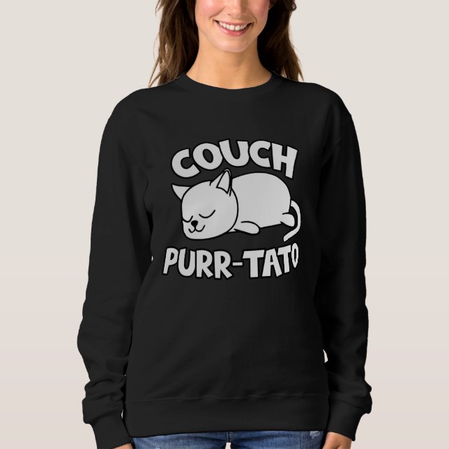 Sudadera Cute kitty couch potatos  cat couch purr tato (Anverso)
