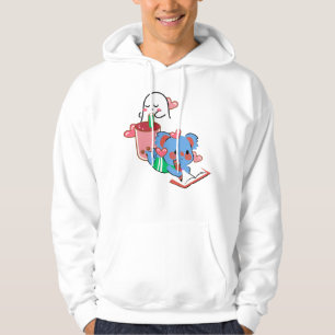 Sudadera Cute Koala Azul Escribiendo & Fantasma Durmiendo c