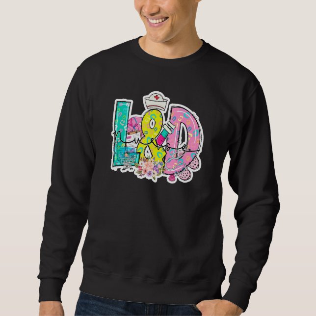 Sudadera Cute L&D Nurse Leopard Alphabet Hand Drawn Illustr (Anverso)