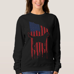 Sudadera Cute Labrador Recuperador Bandera Americana Gafas 