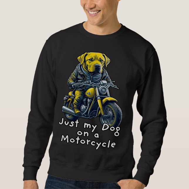 Sudadera Cute Labrador ride on a motorcycle  Christmas (Anverso)