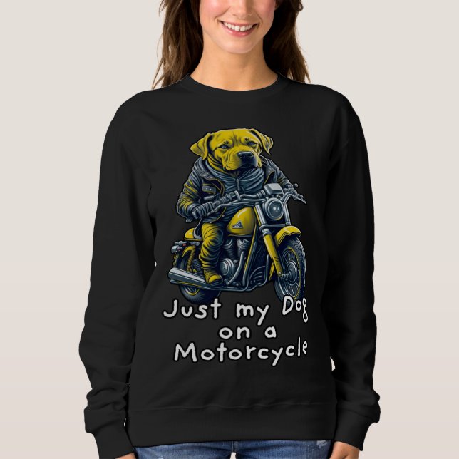 Sudadera Cute Labrador ride on a motorcycle  Christmas (Anverso)