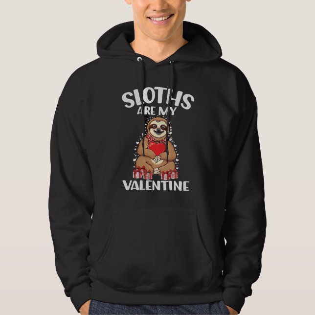 Sudadera Cute lazy sloth holding heart love sloth valentine (Anverso)