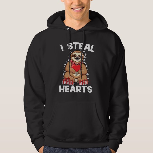 Sudadera Cute lazy sloth holding heart love sloth valentine (Anverso)