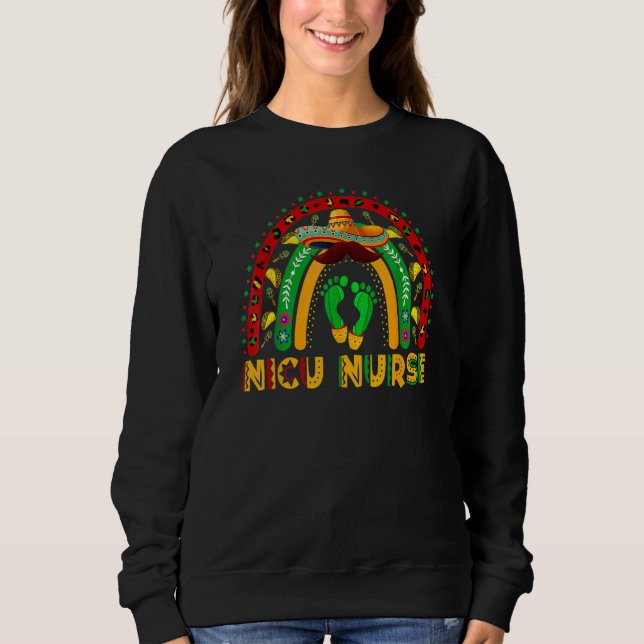 Sudadera Cute Leopard Rainbow Cactus Nicu Enfermera Cinco D (Anverso)