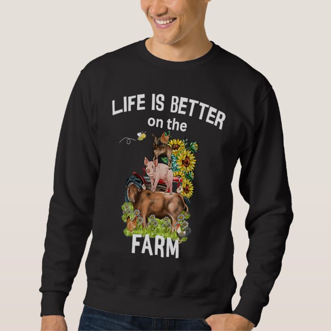 Sudadera Cute Life Is Better On Farm Farmer Funny Farmer Li (Anverso)