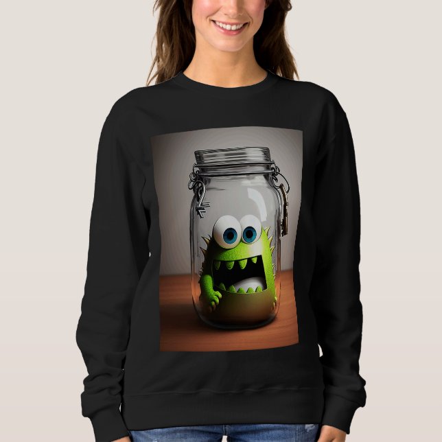 Sudadera cute little monster in a jar Halloween horror funn (Anverso)