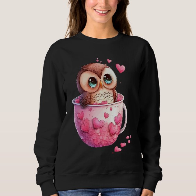 Sudadera Cute Little Owl Valetines Animal Love  11 (Anverso)