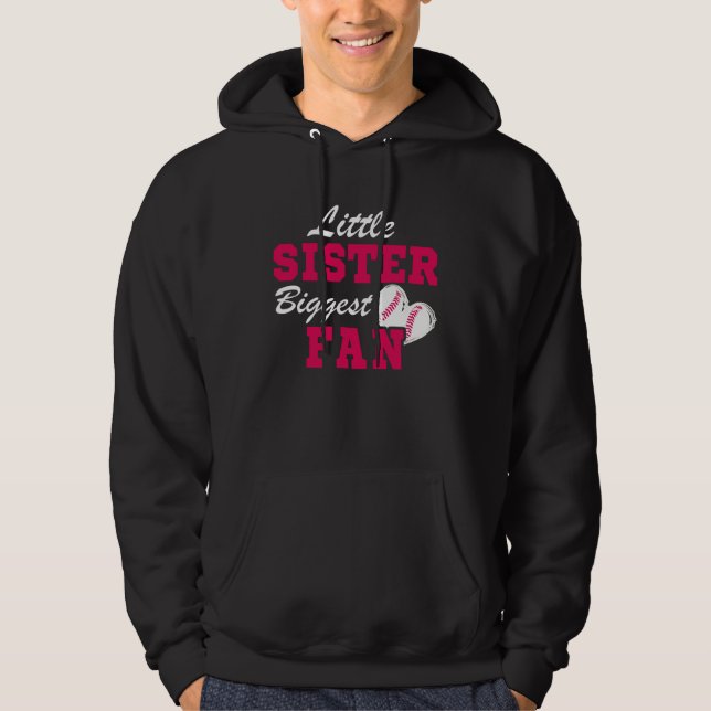 Sudadera Cute Little Sister Biggest Fan Baseball Sister Bas (Anverso)