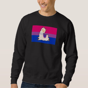 Sudadera Cute Llama Alpaca Love Bisexual Orgullo Floral