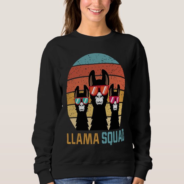 Sudadera cute llama squad for llama and alpaca  retro (Anverso)