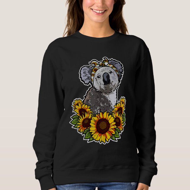 Sudadera Cute Love Koala Bear Sunflower Decoración Koala (Anverso)