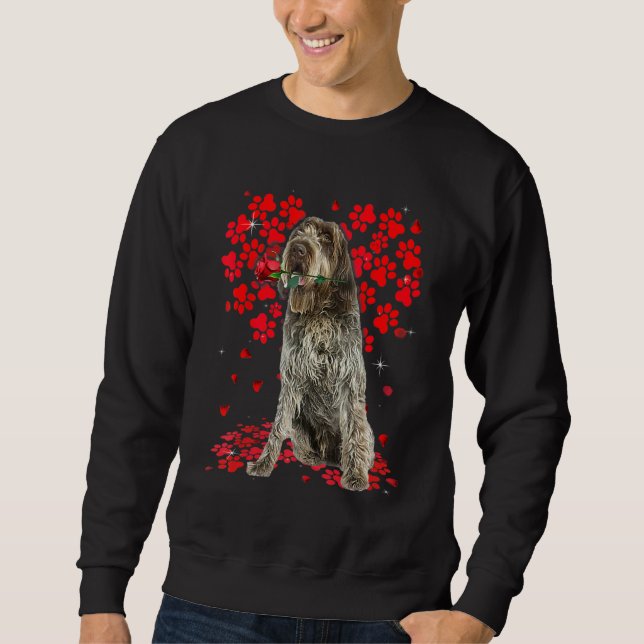 Sudadera Cute Love Wirehaired Pointing Griffon Dog Valentin (Anverso)