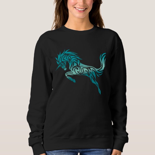 Sudadera Cute Magical Unicorn Tribal Hawaiian Tattoo (Anverso)