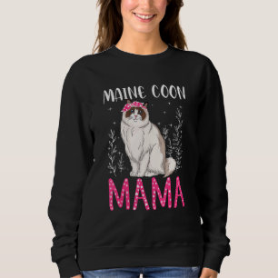 Sudadera Cute Maine Coon Funny Principal Mono De Mamá La Ma