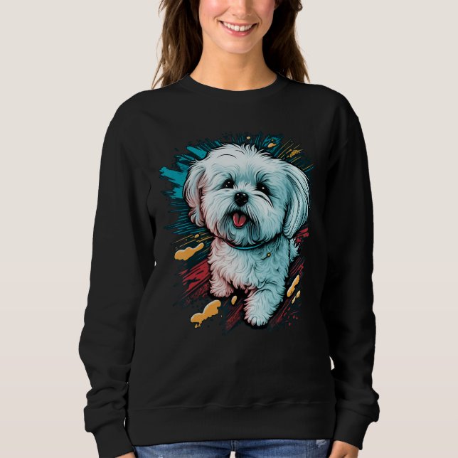 Sudadera Cute Maltese Dog on Maltese dog (Anverso)