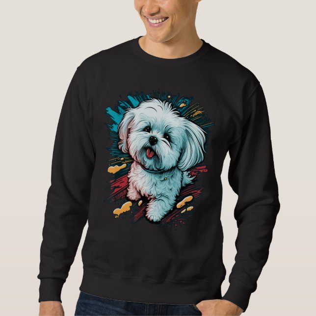 Sudadera Cute Maltese Dog on Maltese dog (Anverso)