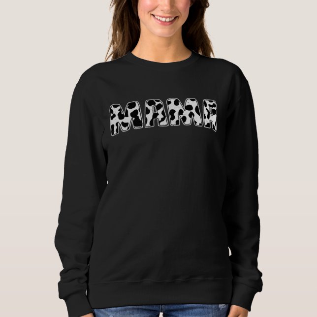 Sudadera Cute Mama Cow Print Black White Mom Mother Animals (Anverso)