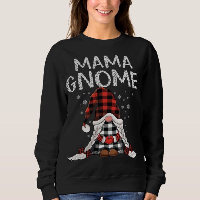 Sudadera Cute Mama Gnomes check red Plaid pattern Christmas (Anverso)