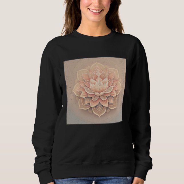 Sudadera Cute Mandala Lotus Flower Illustration Unique Wome (Anverso)