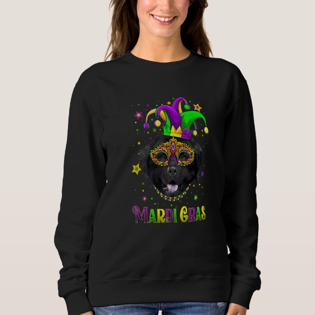 Sudadera Cute Mardi Gras Carnival Newfoundland Dog Mardi Gr (Anverso)