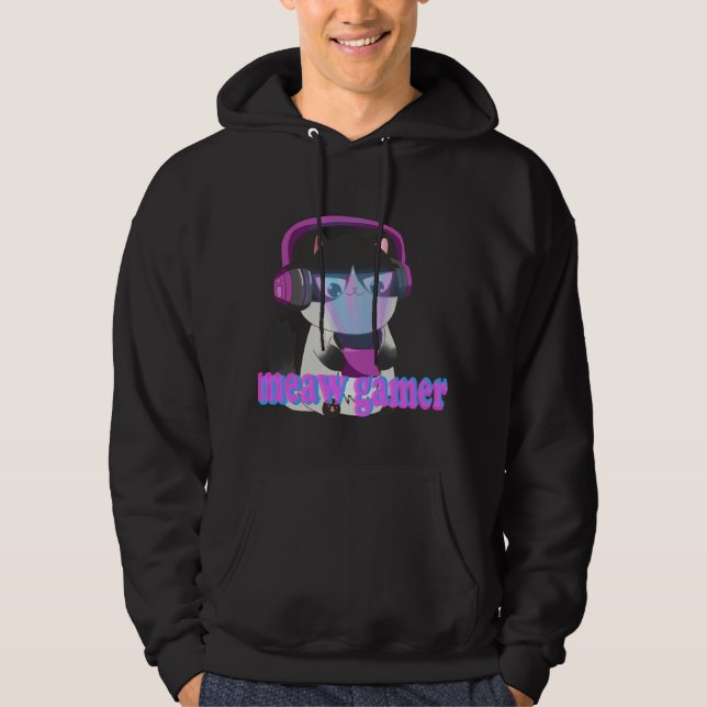 Sudadera Cute Meow Gamer Cat - Kawaii Gaming Kitten (Anverso)