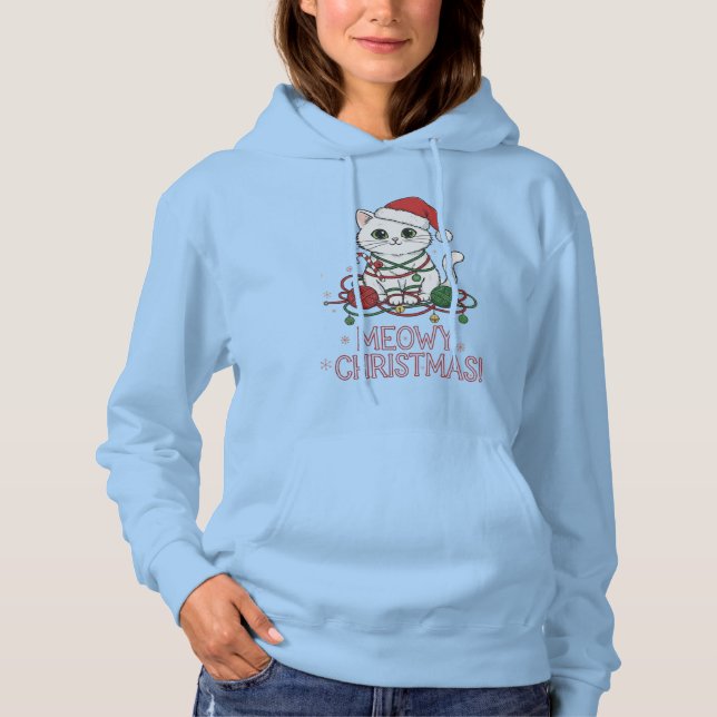 Sudadera Cute Meowy Christmas Cat (Anverso)
