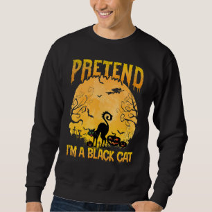 Sudadera Cute miedo horror finge que soy un gato negro