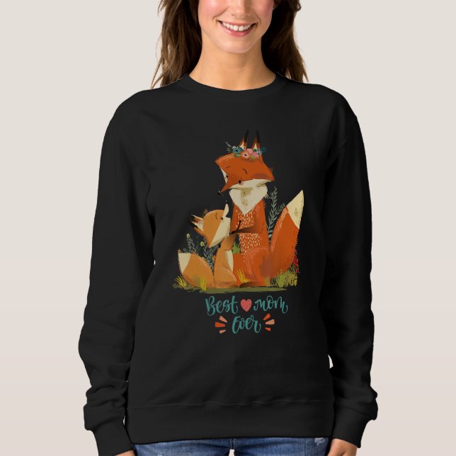 Sudadera Cute mom fox with her kid, Happy Mother's Day (Anverso)