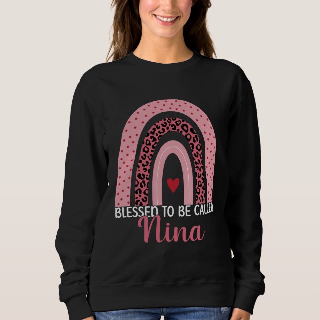 Sudadera Cute Mom Grandma Blessed To Be Called Nina Leopard (Anverso)