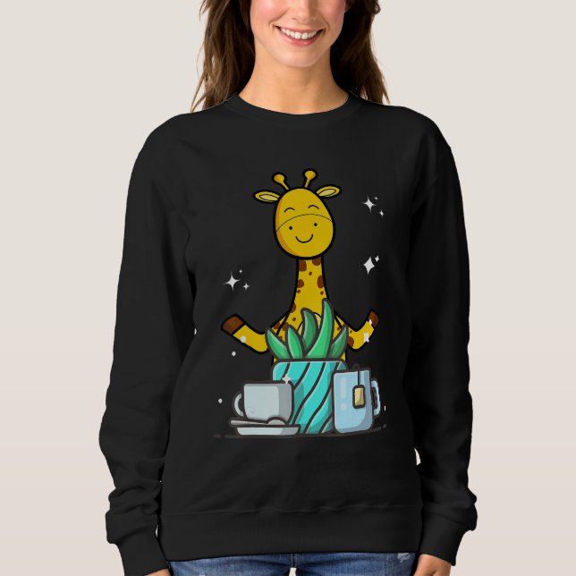Sudadera Cute Namaste Giraffe Do Yoga Gardening  Coffee (Anverso)