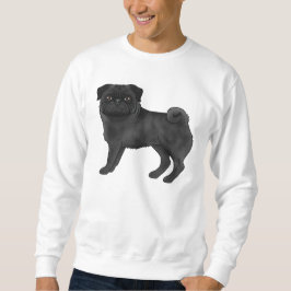 Sudadera Cute Negro Arrugado Cara Pug Mops Perro Raza Diseñ