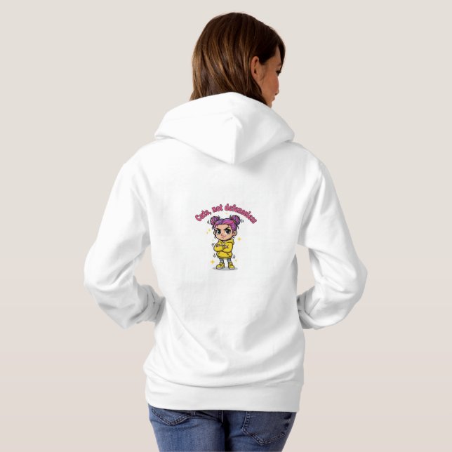 Sudadera Cute, Not Defenseless Women's Hoodie (Reverso completo)