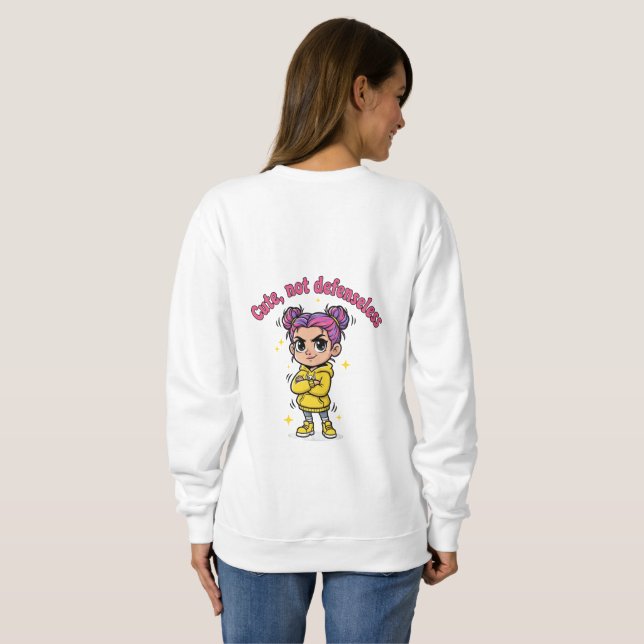 Sudadera Cute, Not Defenseless Women's Hoodie (Reverso completo)