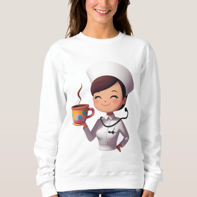 Sudadera Cute Nurse Coffee Sweatshirt (Anverso)