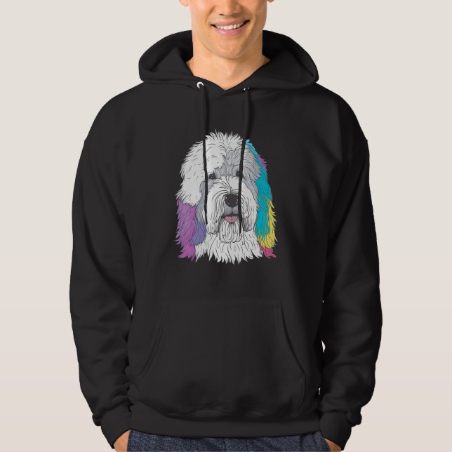 Sudadera Cute Old English Sheepdog Dog on Bobtail  2 (Anverso)