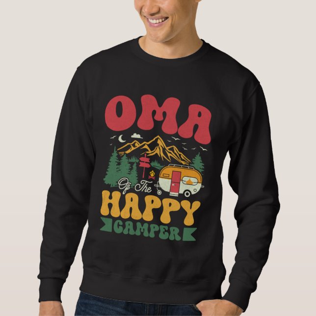 Sudadera Cute Oma Of The Happy Camper Groovy Camping Trip (Anverso)