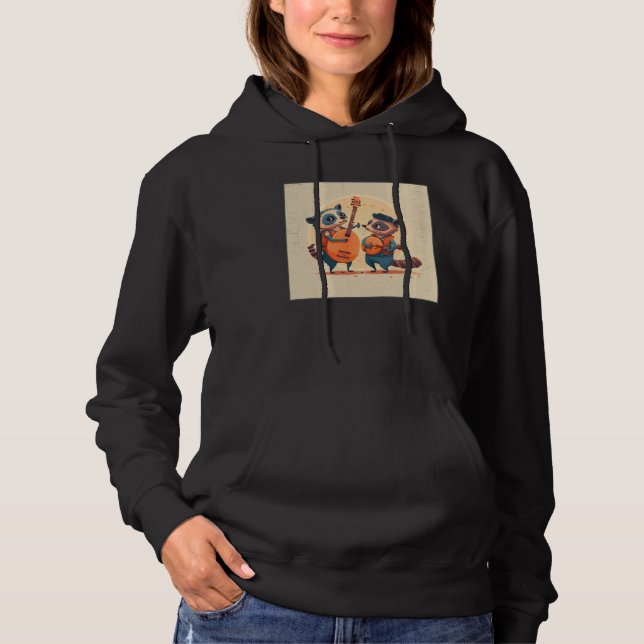 Sudadera Cute Opposum Racoon Illustration Friends Instrumen (Anverso)