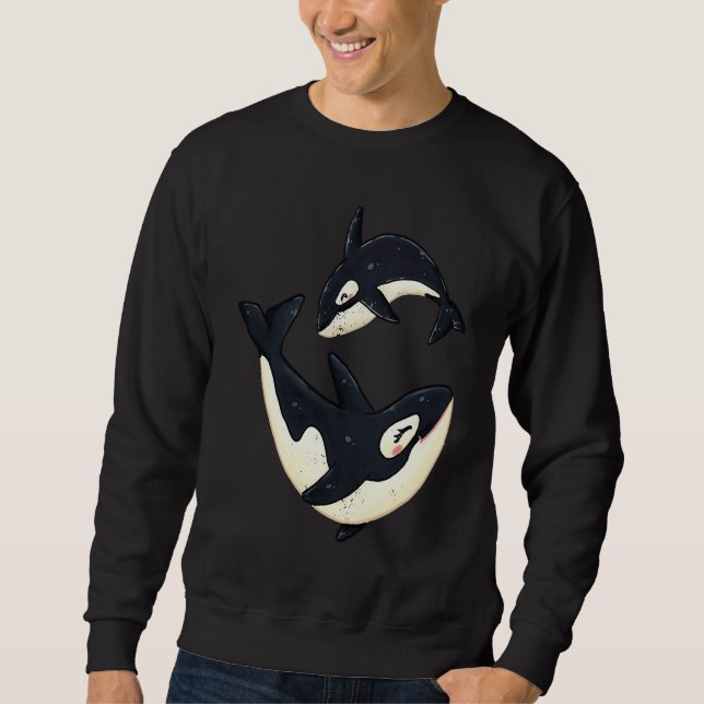 Sudadera Cute Orcas Funny Sea Animal Whale Orca Men Women (Anverso)