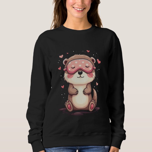 Sudadera Cute otter sleeping motif (Anverso)