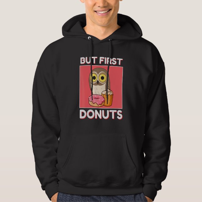 Sudadera Cute Owl But First Donuts And Cupcake Japanese Sty (Anverso)