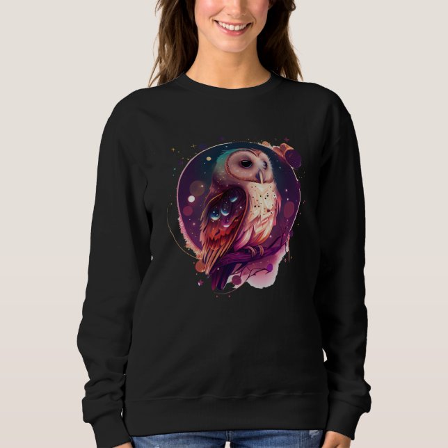 Sudadera Cute Owl Celestial Elements Illustration (Anverso)