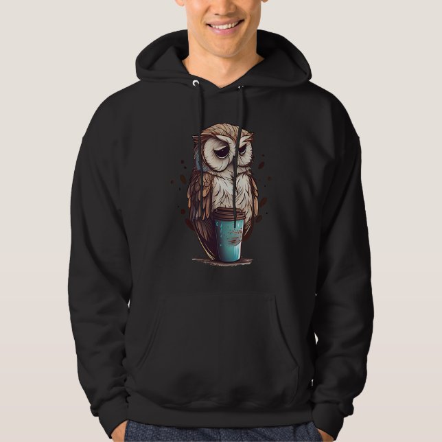 Sudadera Cute Owl Coffee Bird Animal Sleepy Morning Owls (Anverso)