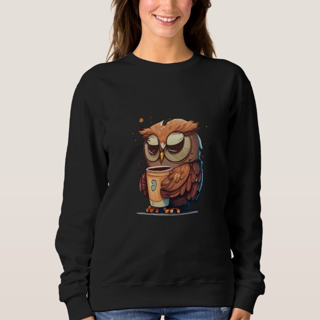 Sudadera Cute Owl Coffee Bird Animal Sleepy Morning Owls  7 (Anverso)