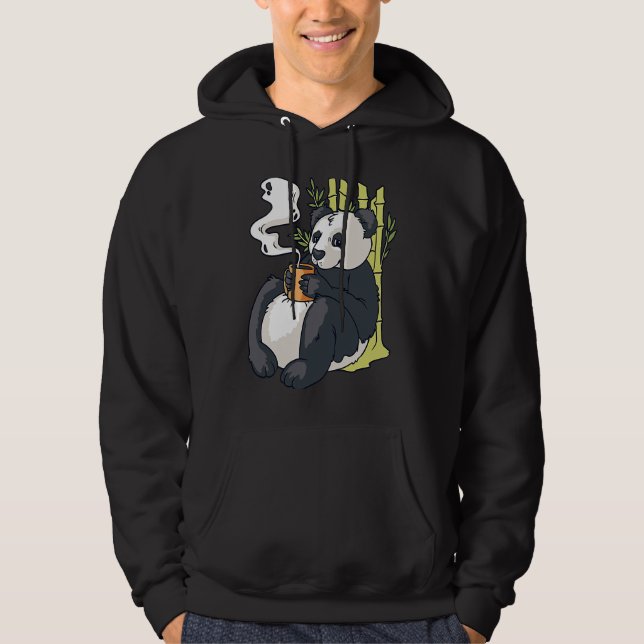 Sudadera Cute Panda Bear with Hot Coffee Sarcasm Funny Pand (Anverso)
