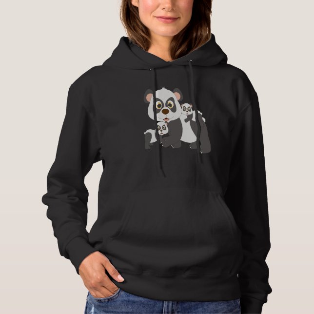 Sudadera Cute Panda Family Delightful Cheerful Animal (Anverso)