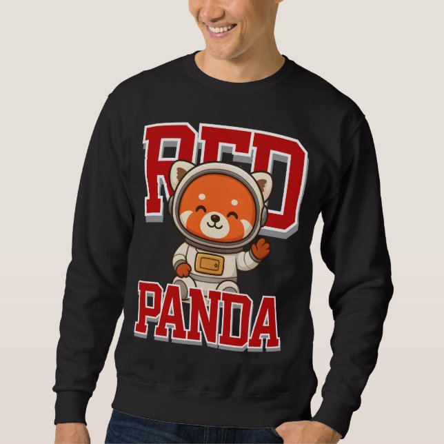 Sudadera Cute Panda Rojo Unisex Hombre Ropa Mujer (Anverso)